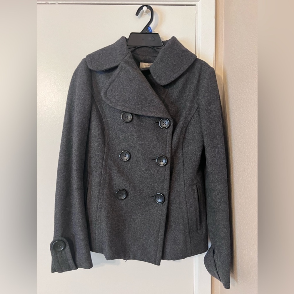 Gray Wool Blend Pea Coat Size Medium - Old Navy